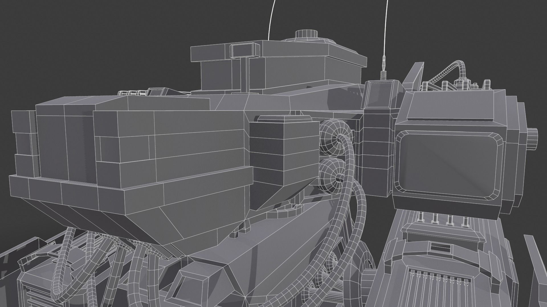 Sci-Fi Mech Low-poly 3D model_17