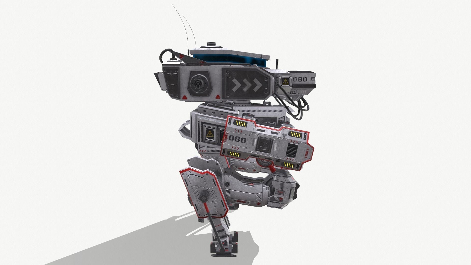 Sci-Fi Mech Low-poly 3D model_6
