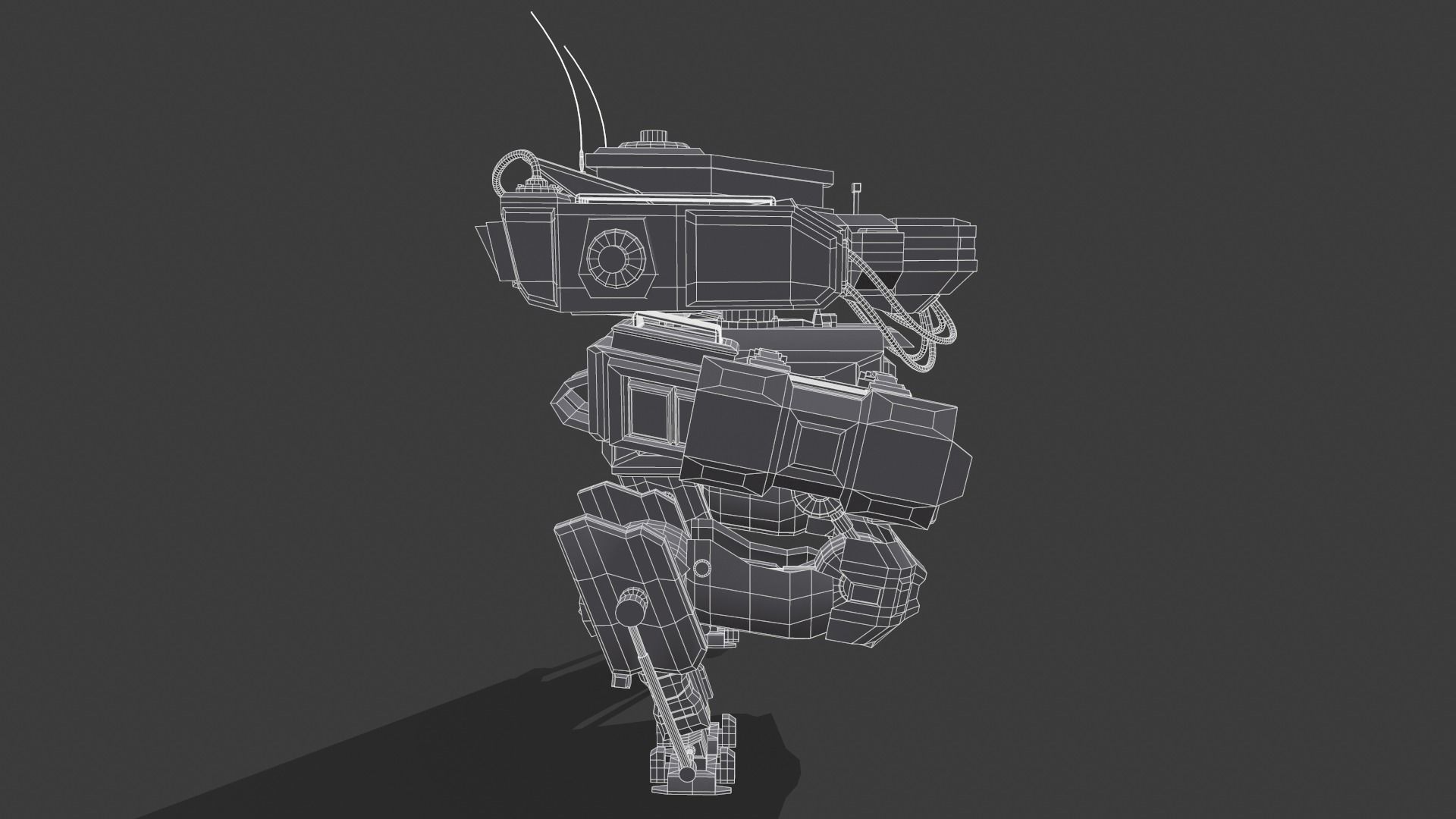 Sci-Fi Mech Low-poly 3D model_15