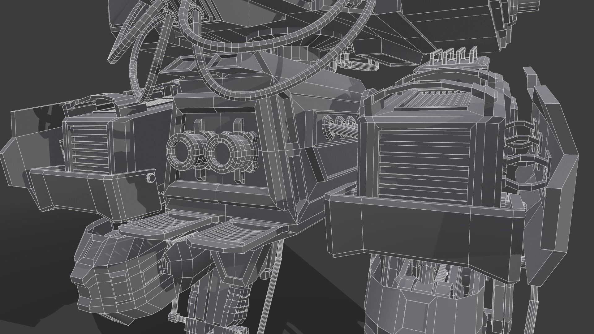 Sci-Fi Mech Low-poly 3D model_16