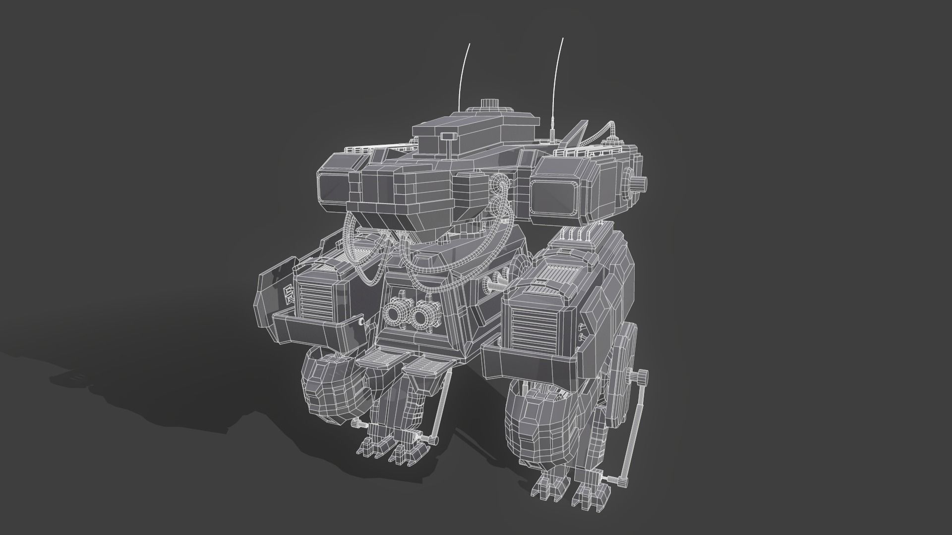 Sci-Fi Mech Low-poly 3D model_11