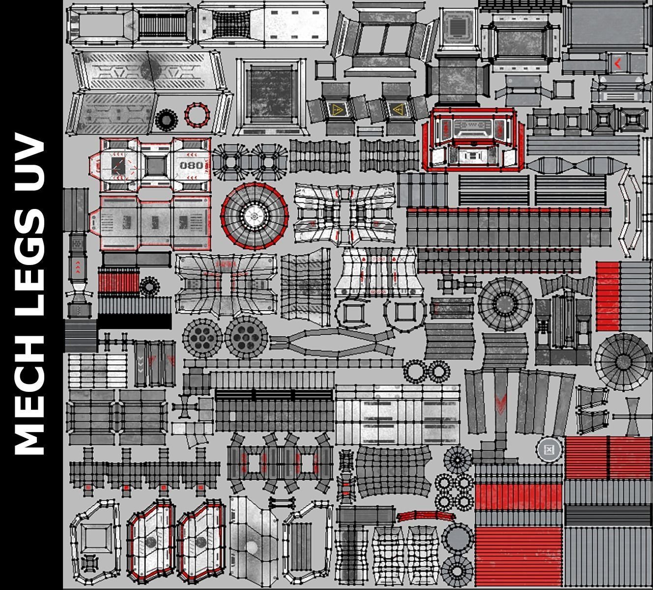 Sci-Fi Mech Low-poly 3D model_22