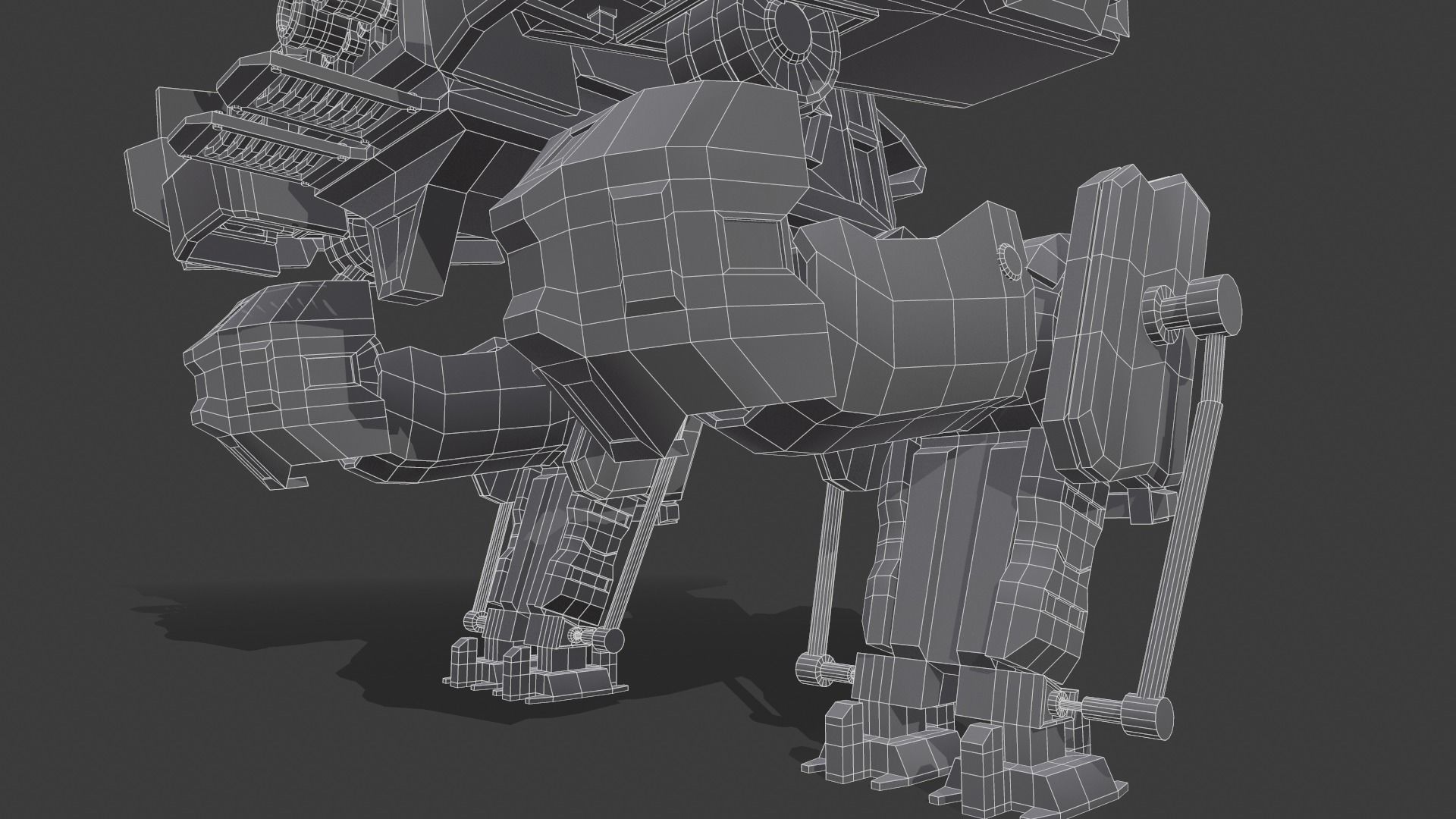 Sci-Fi Mech Low-poly 3D model_18