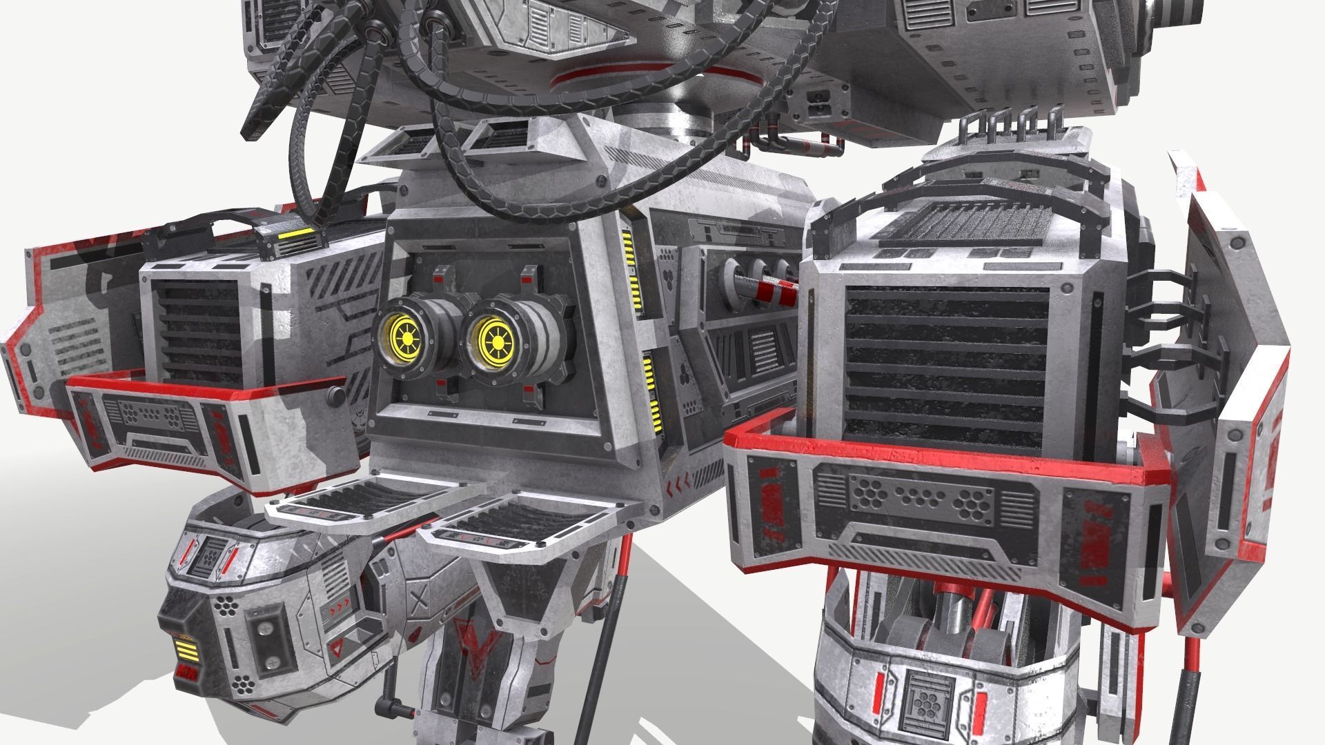 Sci-Fi Mech Low-poly 3D model_7