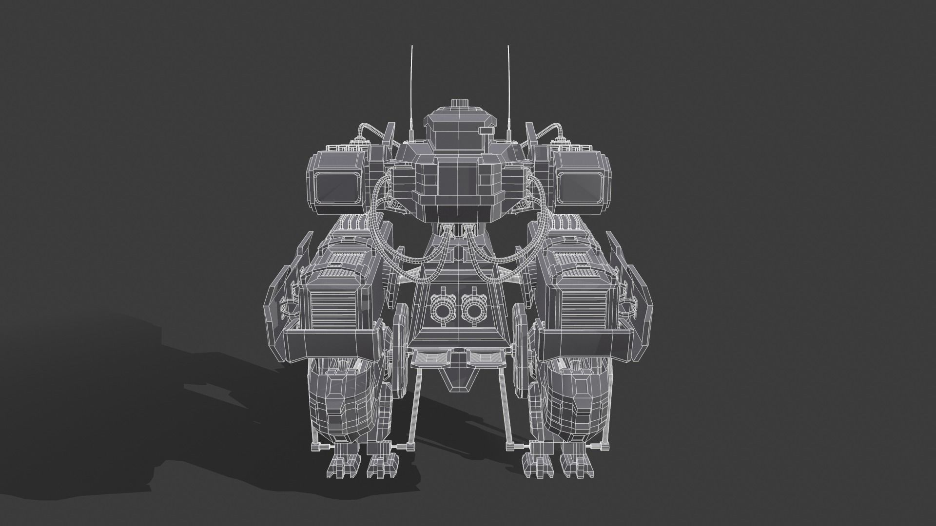 Sci-Fi Mech Low-poly 3D model_12
