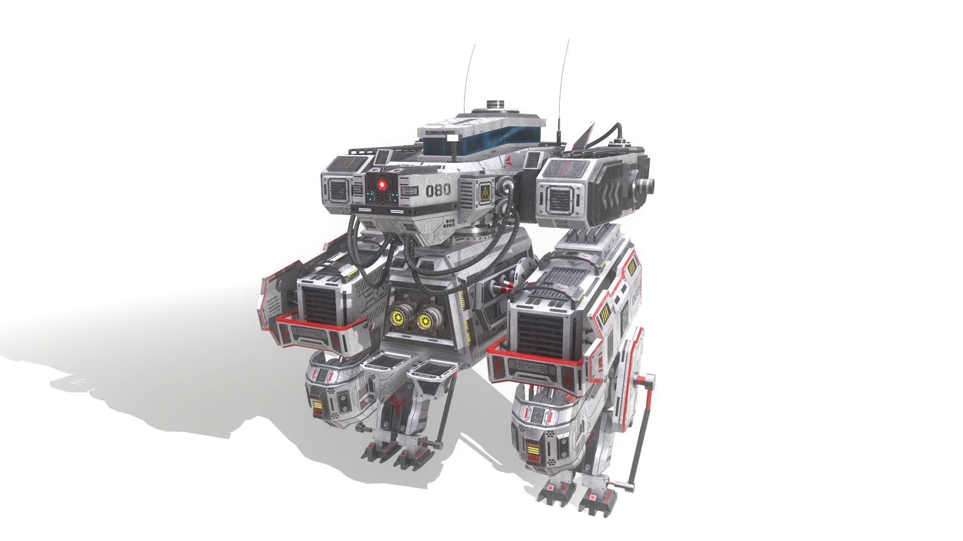 Sci-Fi Mech Low-poly 3D model_2