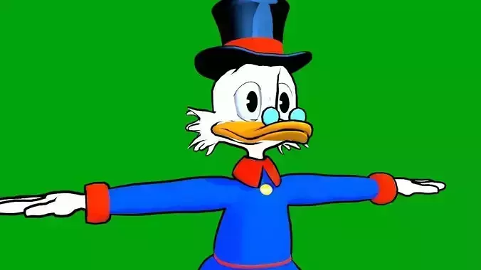 Scrooge McDuck cartoon style character for Blender