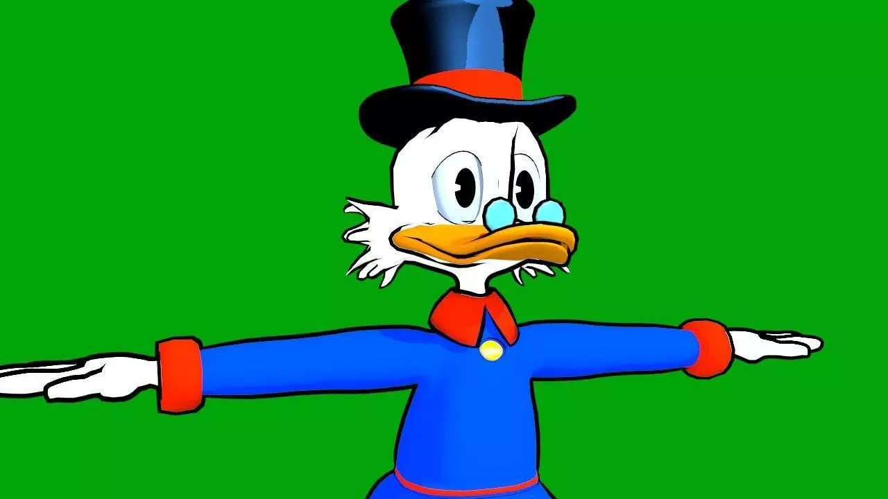 Scrooge McDuck cartoon style character for Blender Free low-poly 3D model_0