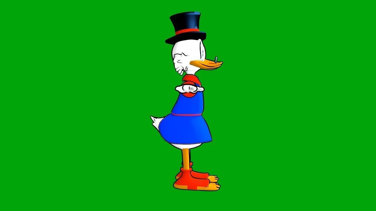 Scrooge McDuck cartoon style character for Blender Free low-poly 3D model_4