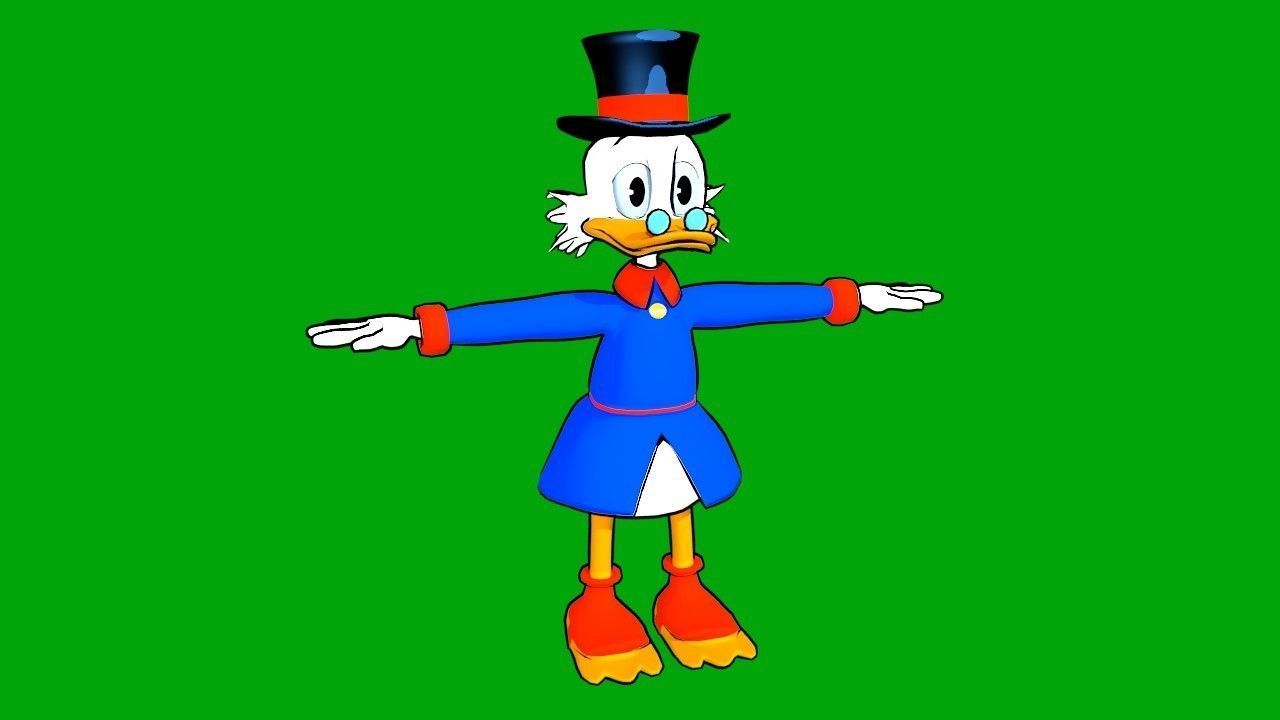 Scrooge McDuck cartoon style character for Blender Free low-poly 3D model_5
