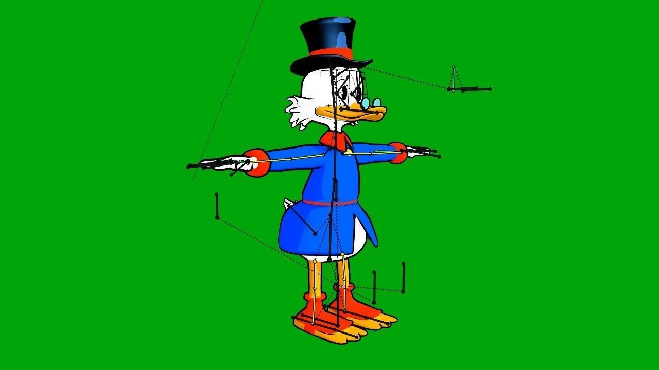 Scrooge McDuck cartoon style character for Blender Free low-poly 3D model_2