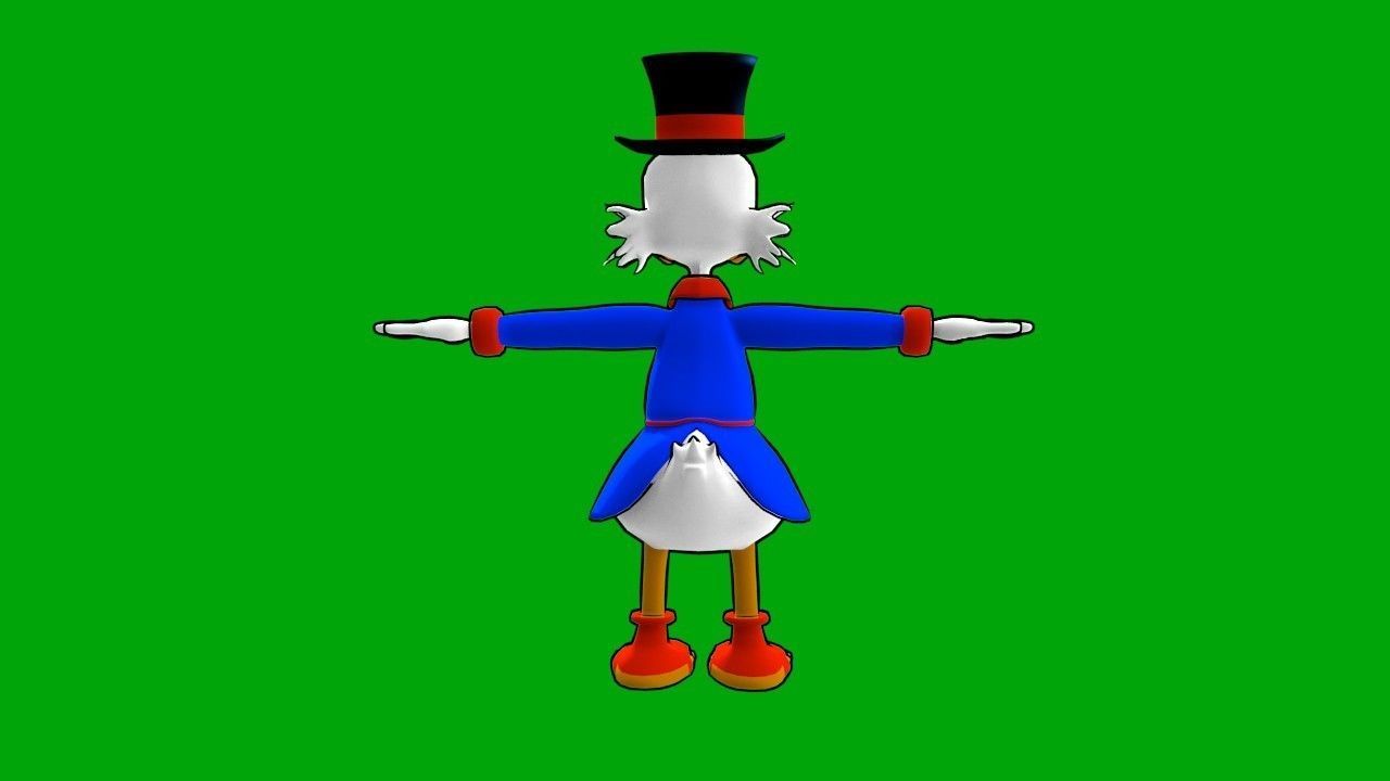 Scrooge McDuck cartoon style character for Blender Free low-poly 3D model_3
