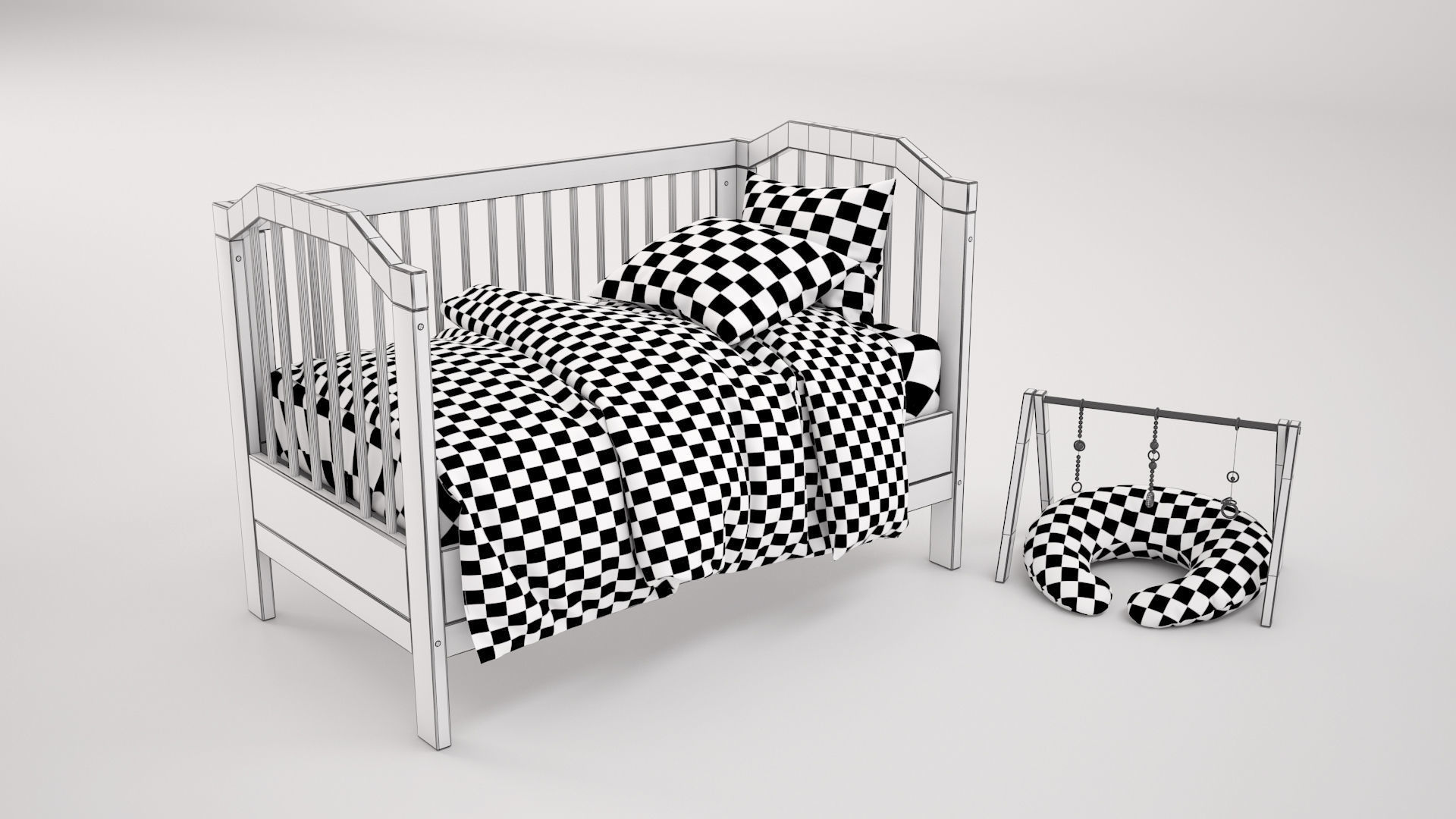 Baby Bed 3D model_3
