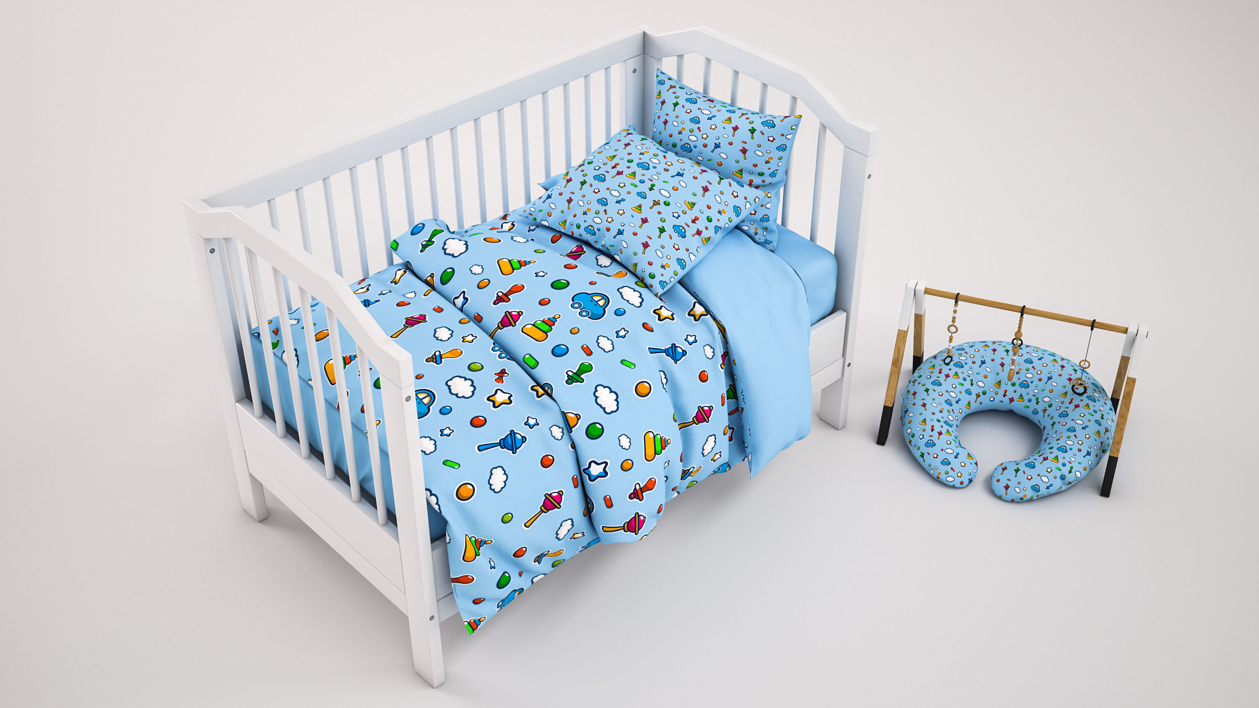 Baby Bed 3D model_1