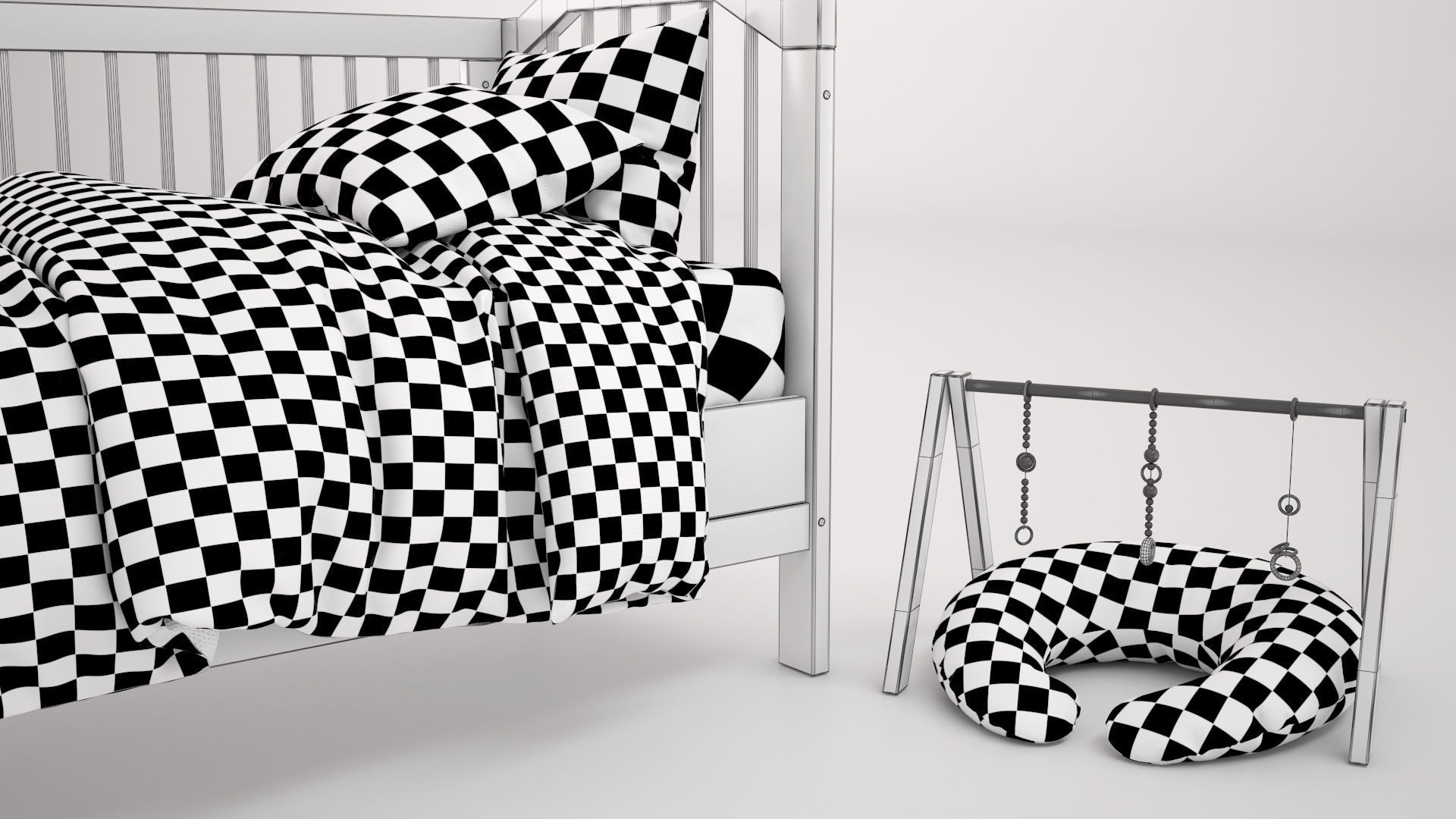 Baby Bed 3D model_5