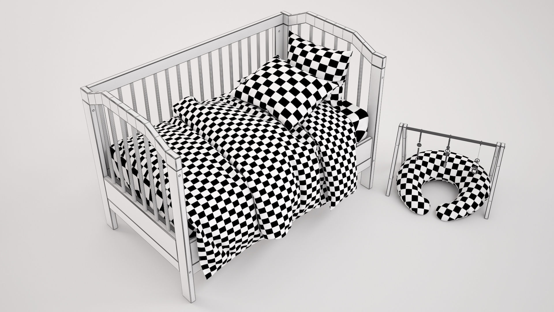 Baby Bed 3D model_4