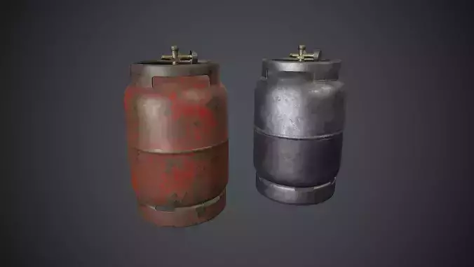 Portable LPG Gas Tank 2 PBR Game Ready