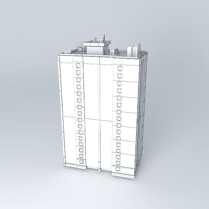 Residential building on country 27 Free 3D model_4