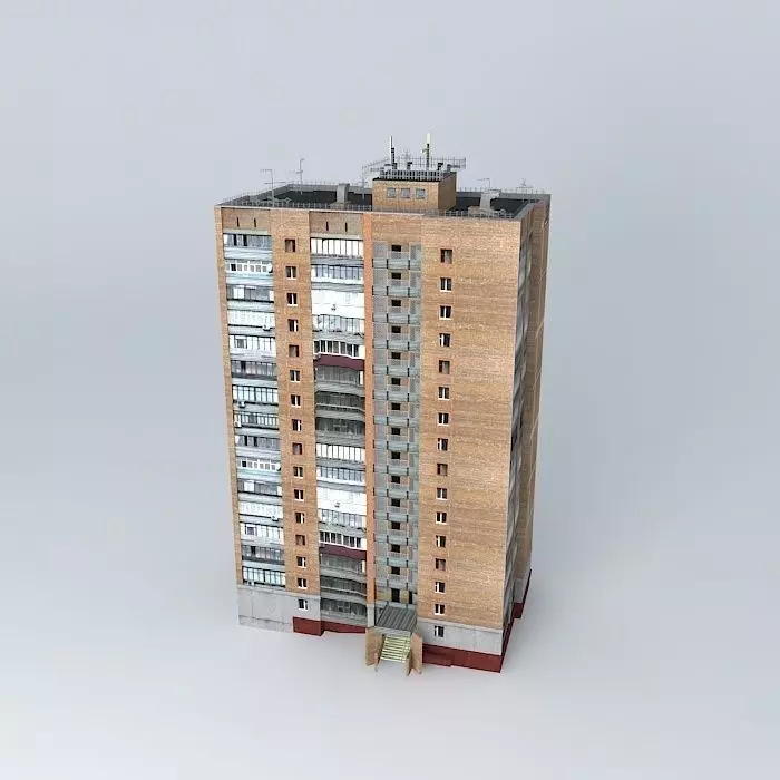 Residential building on country 27 Free 3D model_0