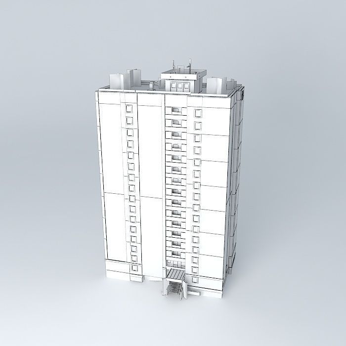 Residential building on country 27 Free 3D model_3