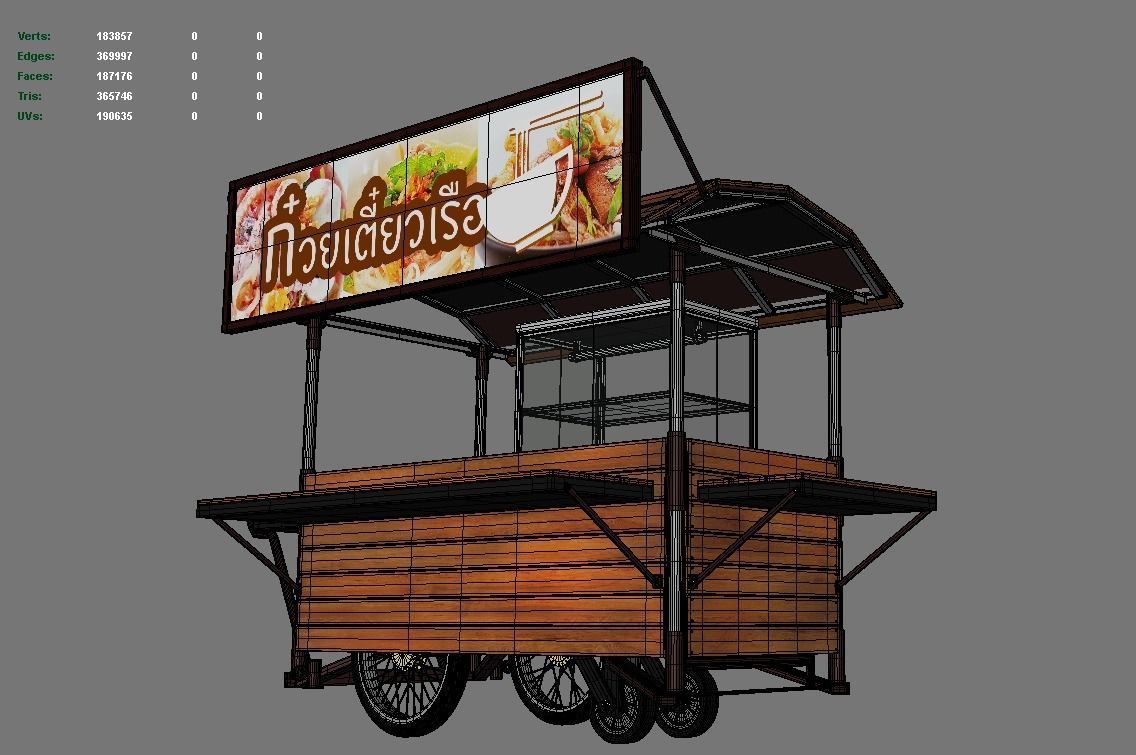 Hawker stall 3D model_4