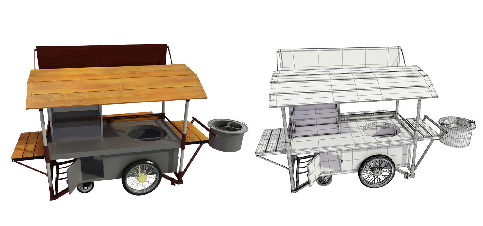 Hawker stall 3D model_3