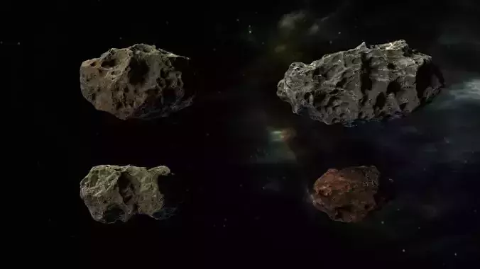 3D asteroids pack model Free low-poly 3D model