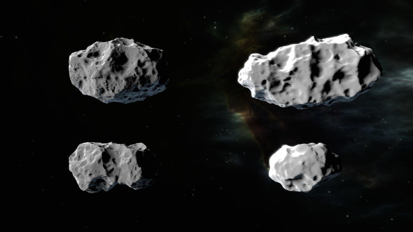 3D asteroids pack model Free low-poly 3D model_2