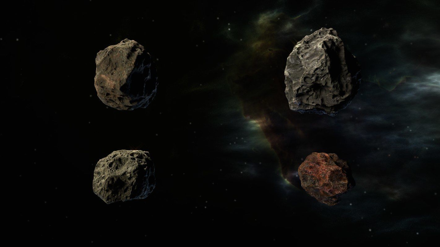 3D asteroids pack model Free low-poly 3D model_4