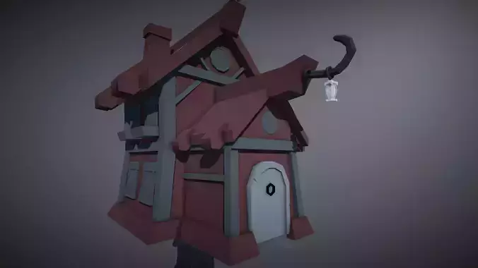 Low-Poly House birdhouse