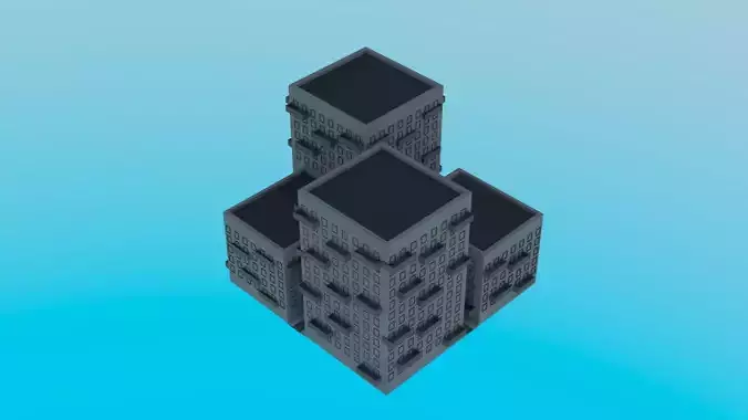 LowPoly Buildings Square 