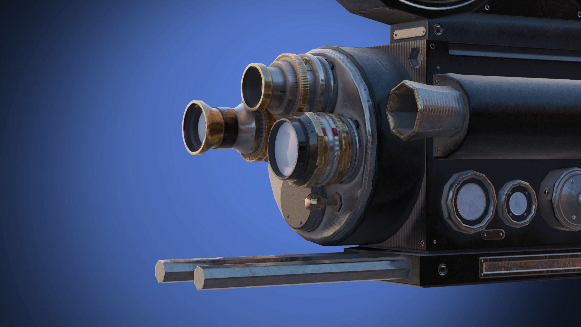 Lights Cameras and Action Blockbuster Movie Set Low-poly 3D model_12