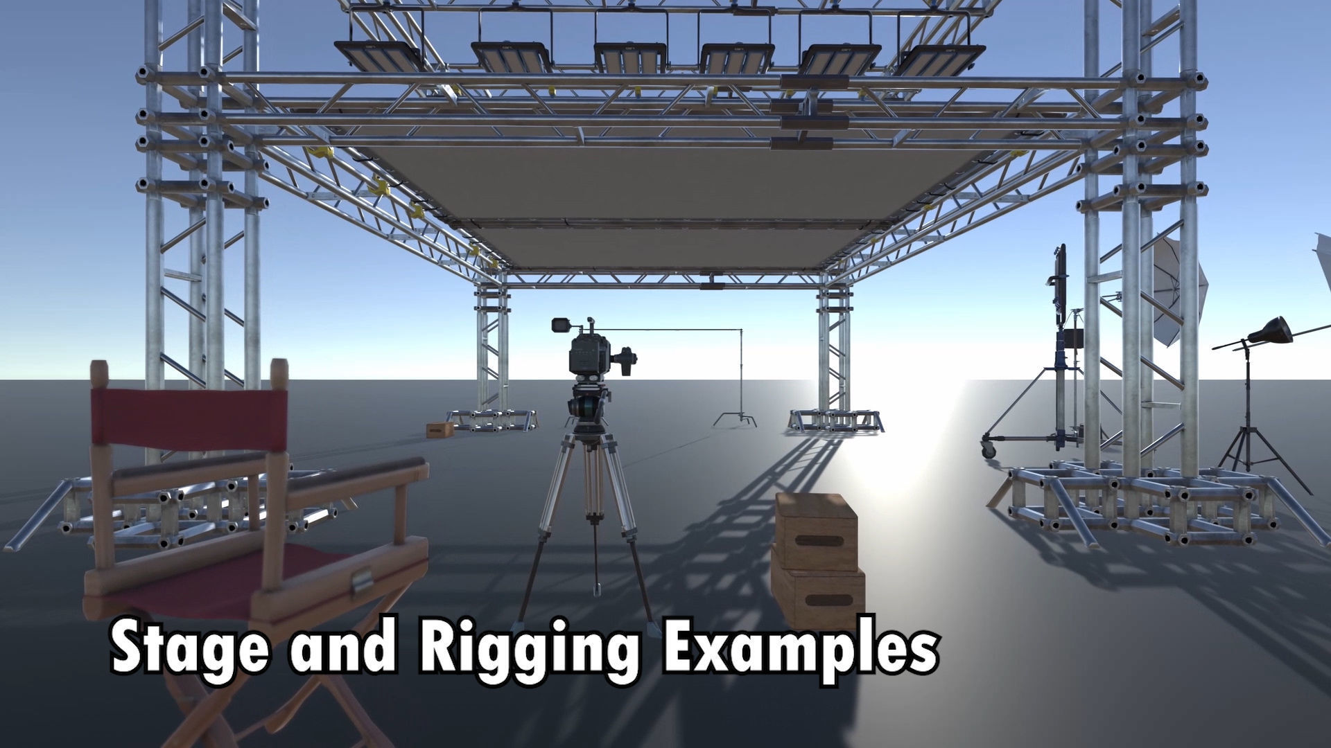 Lights Cameras and Action Blockbuster Movie Set Low-poly 3D model_7