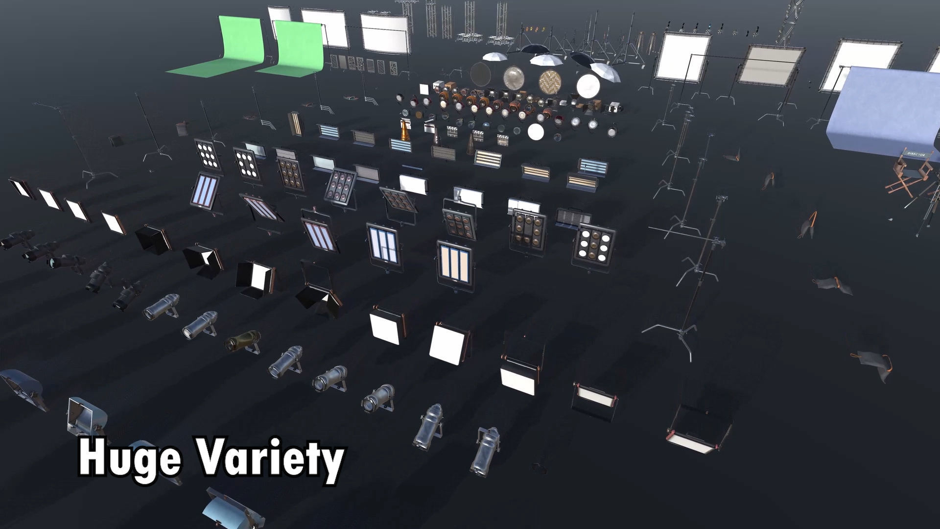 Lights Cameras and Action Blockbuster Movie Set Low-poly 3D model_6