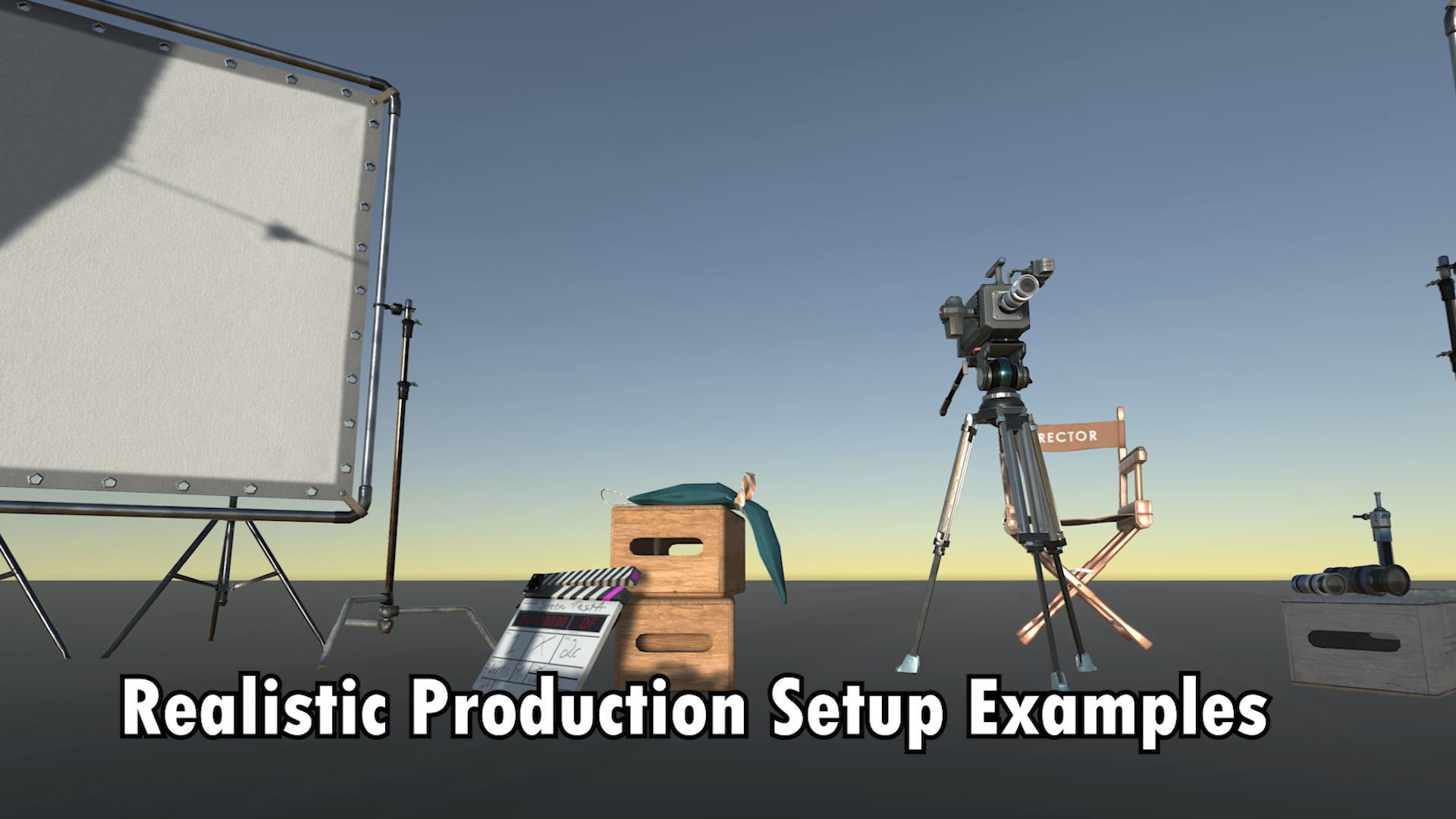 Lights Cameras and Action Blockbuster Movie Set Low-poly 3D model_11