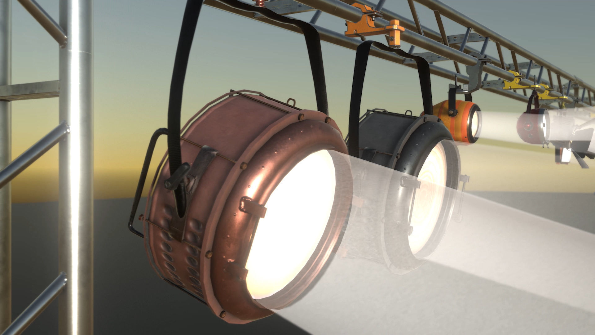 Lights Cameras and Action Blockbuster Movie Set Low-poly 3D model_9