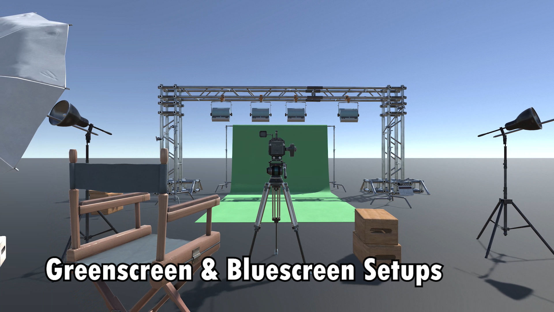 Lights Cameras and Action Blockbuster Movie Set Low-poly 3D model_10