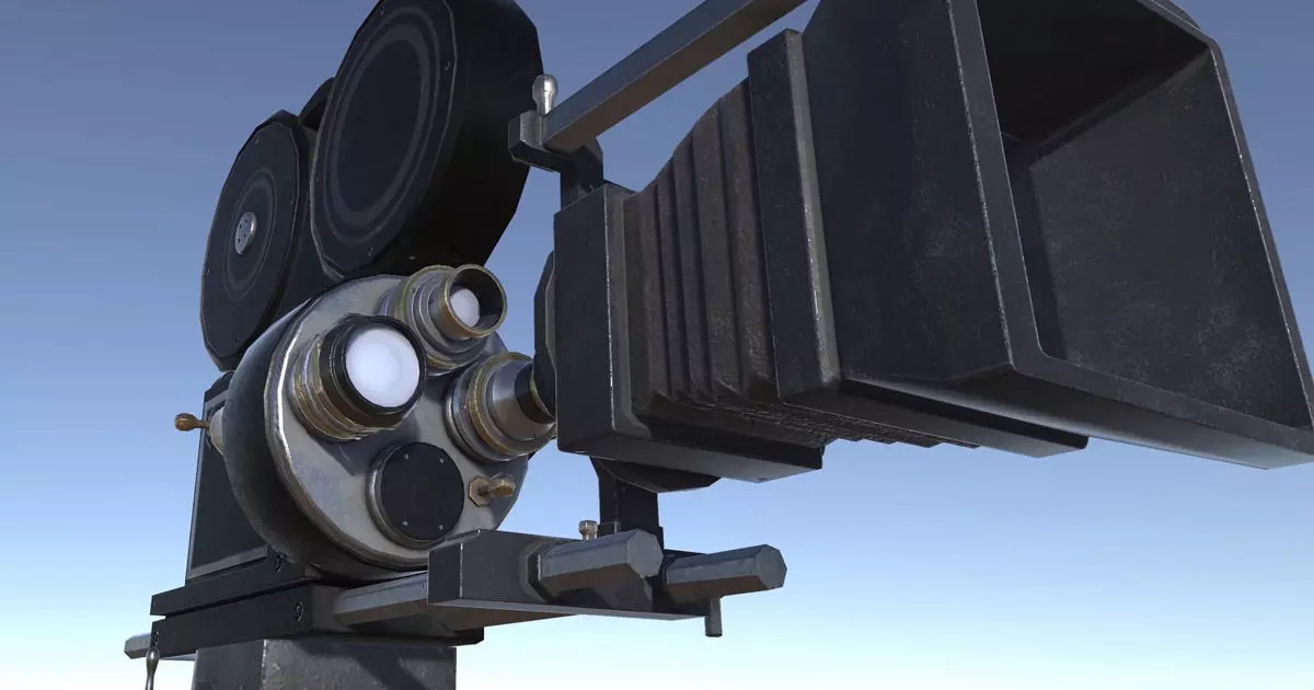 Lights Cameras and Action Blockbuster Movie Set Low-poly 3D model_0