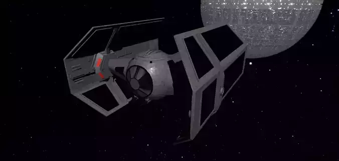 STAR WARS - TIE ADVANCED Low-poly 3D model