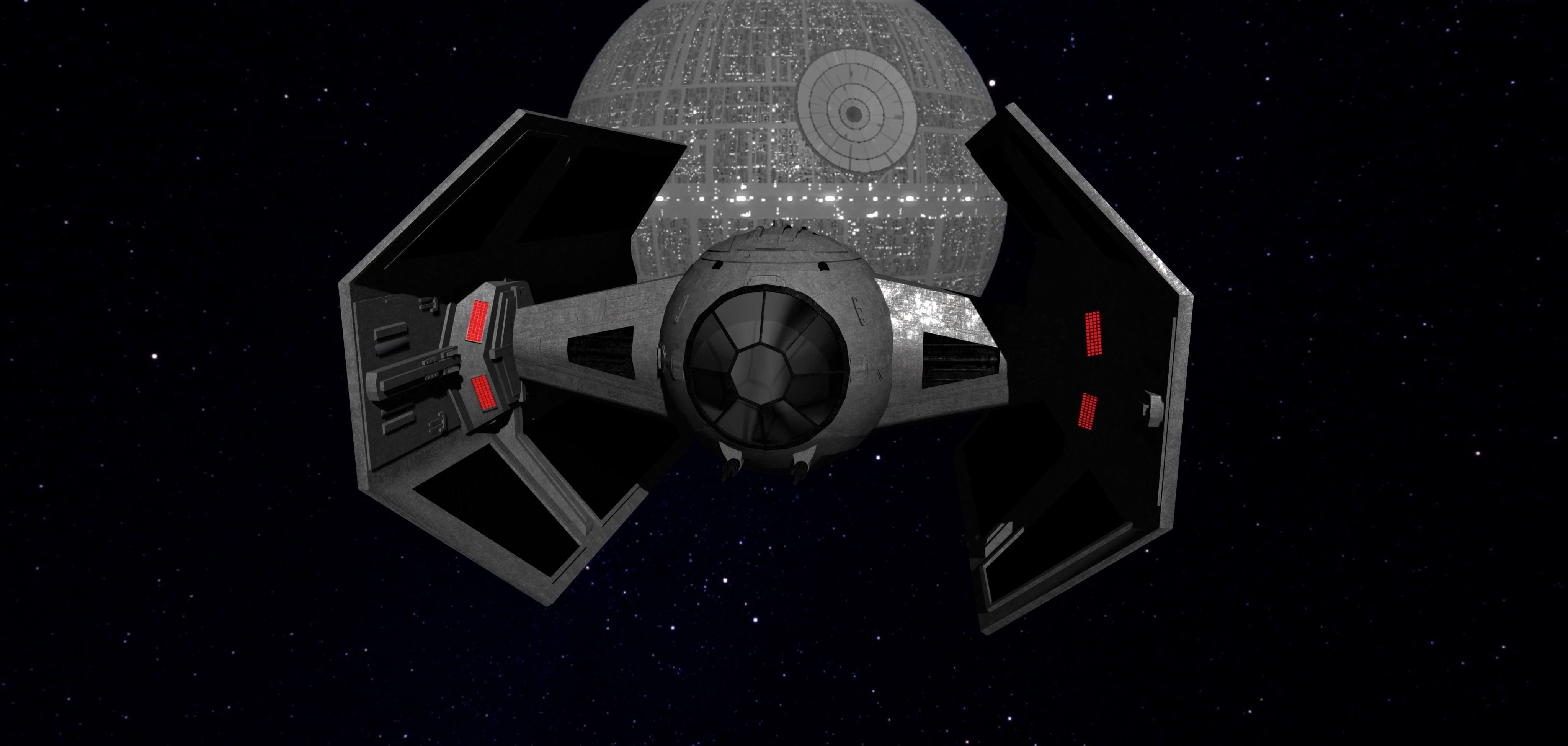 STAR WARS - TIE ADVANCED Low-poly 3D model_2