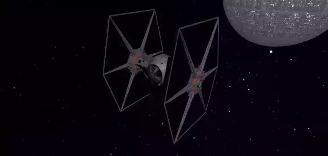 STAR WARS - TIE FIGHTER Low-poly 3D model