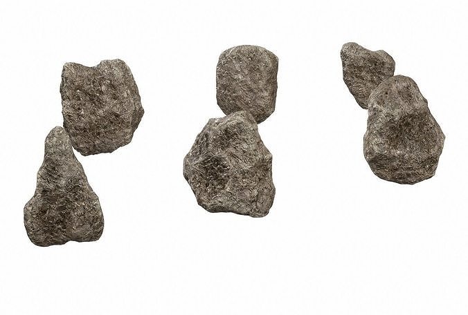 Rocks with minerals PBR Low-poly 3D model