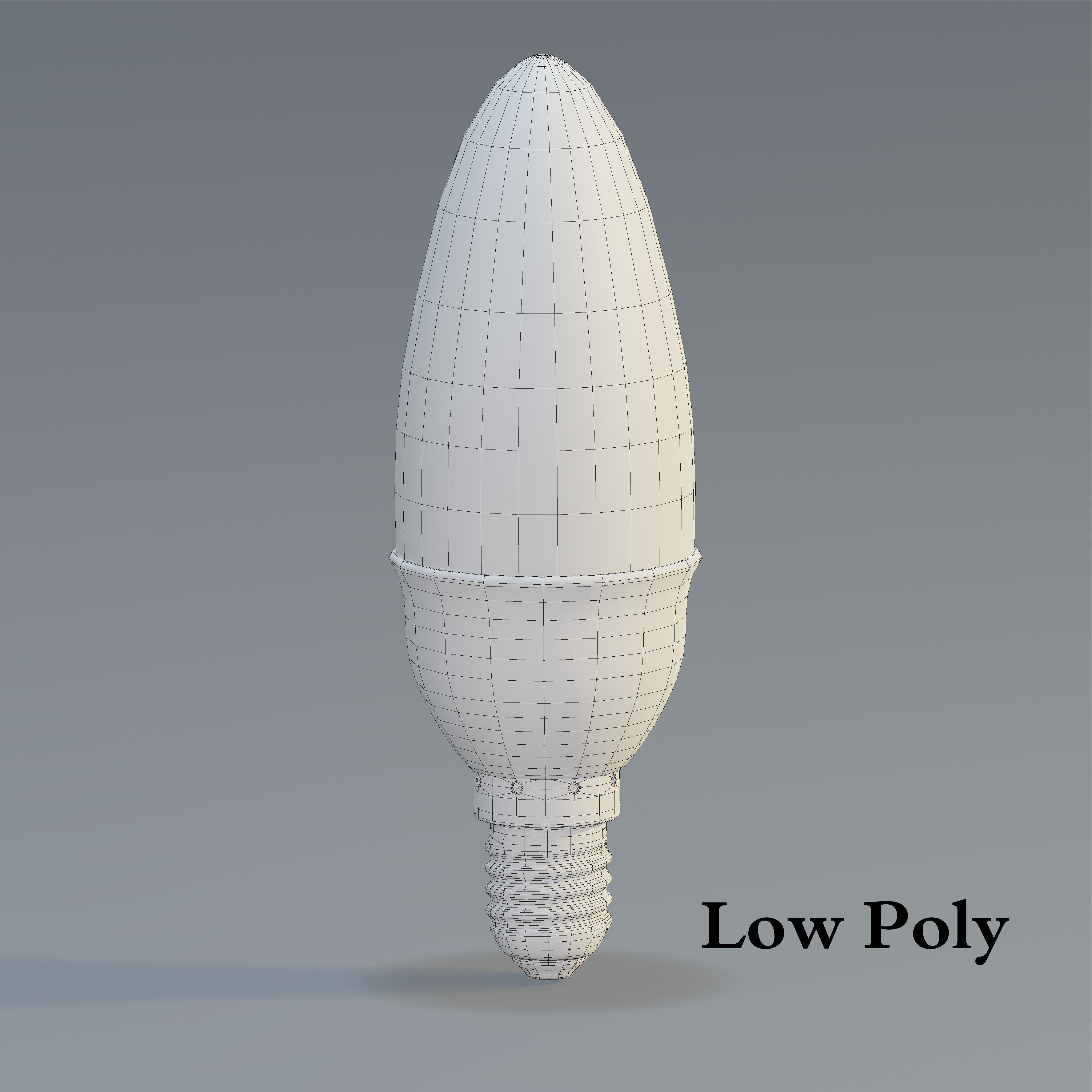 LED Candle Plain Bulb Low-poly 3D model_4
