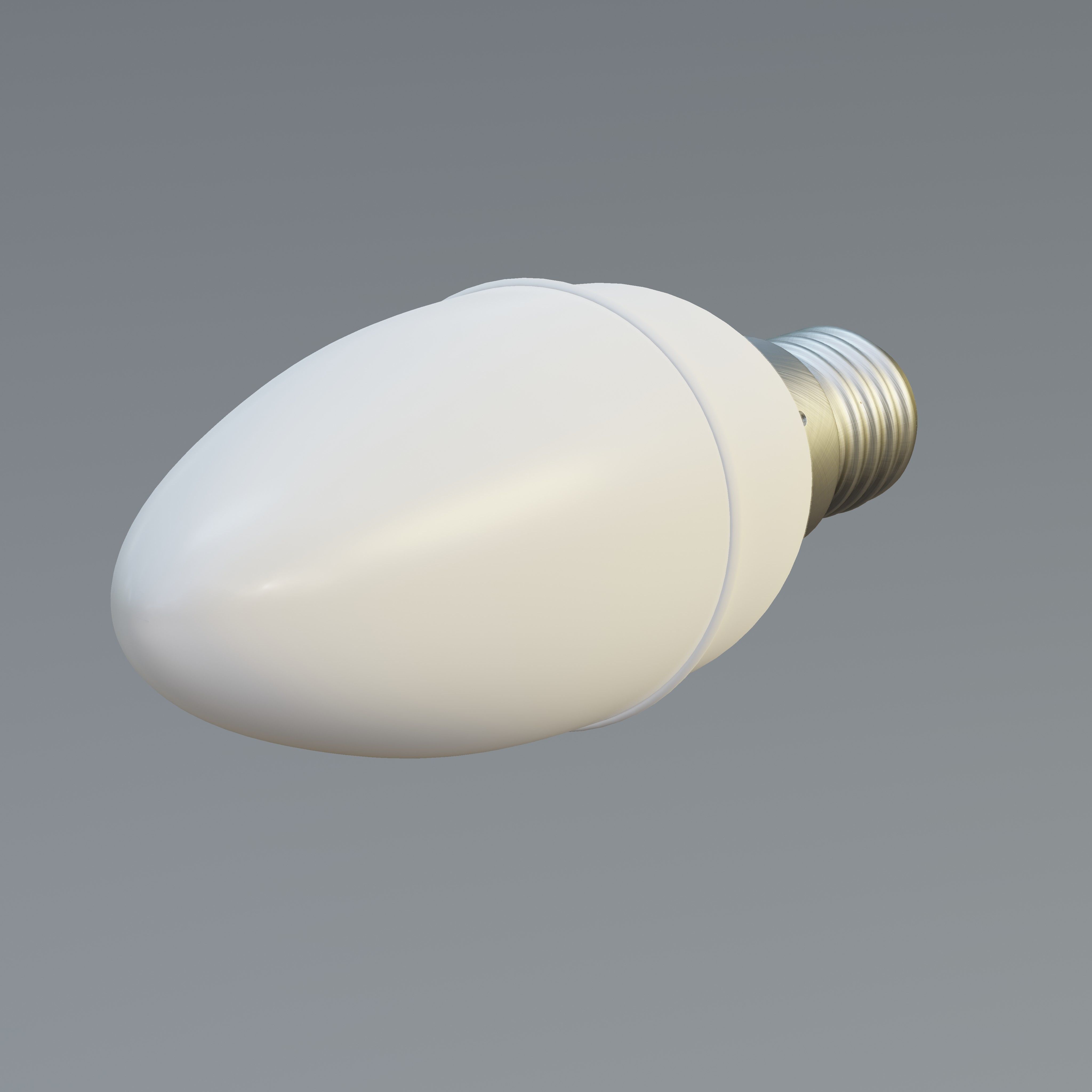 LED Candle Plain Bulb Low-poly 3D model_1