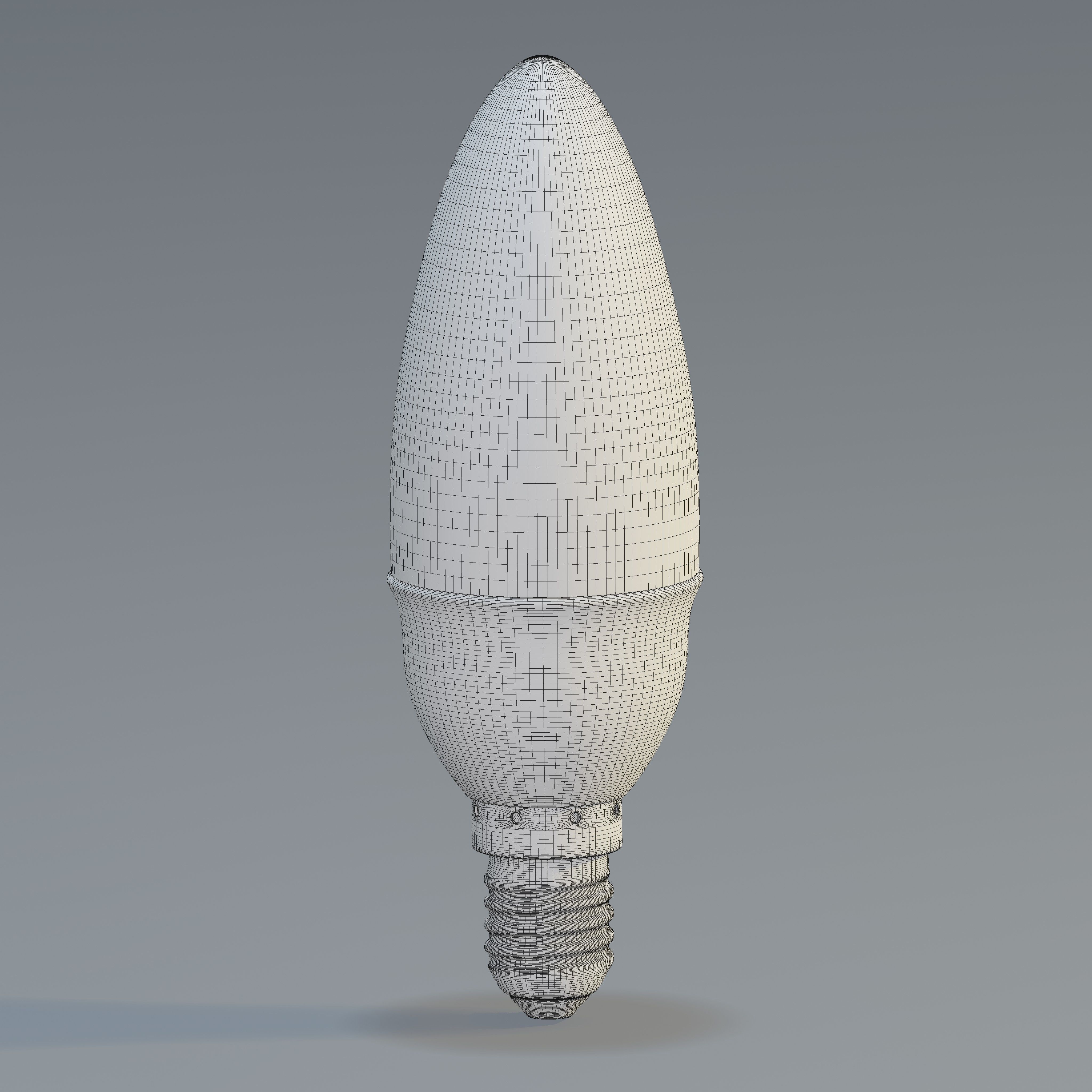 LED Candle Plain Bulb Low-poly 3D model_3