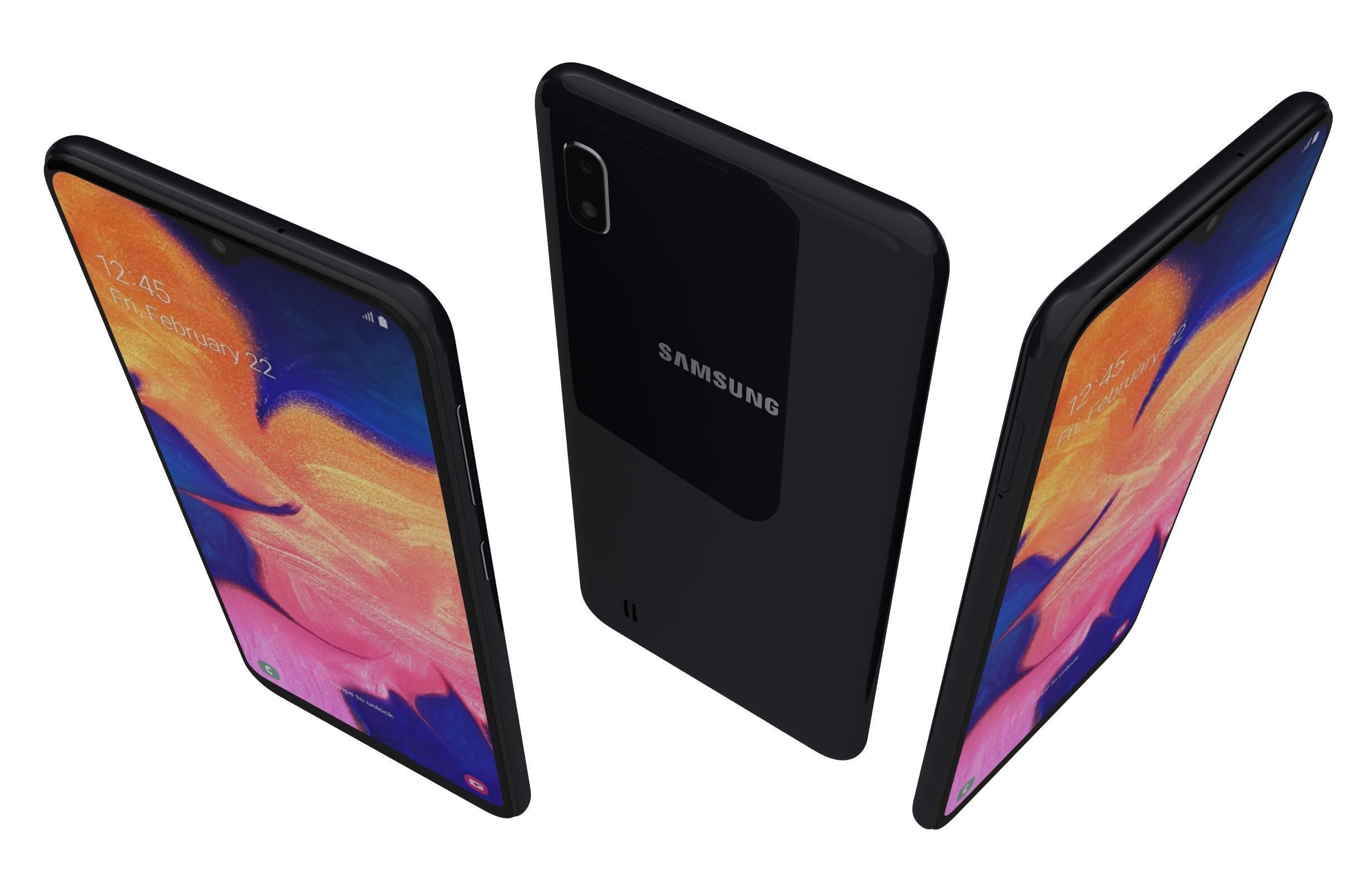 Samsung Galaxy A10 Black 3D model_3
