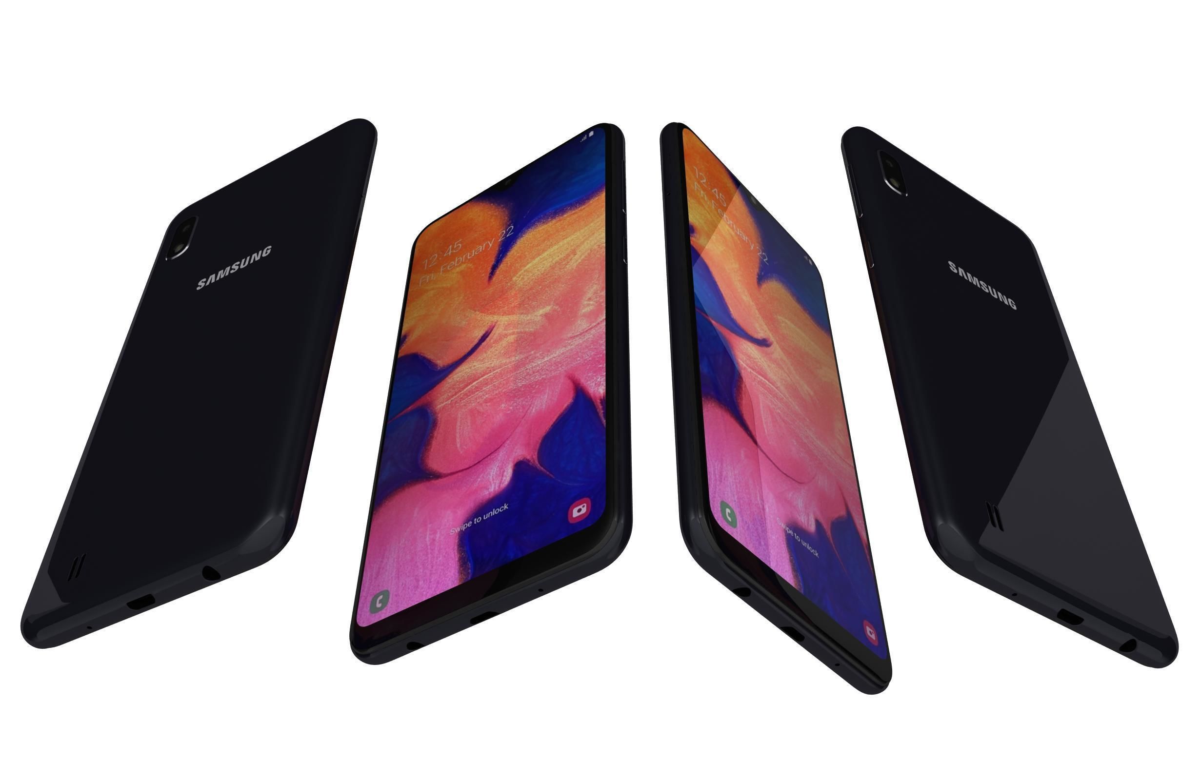Samsung Galaxy A10 Black 3D model_2
