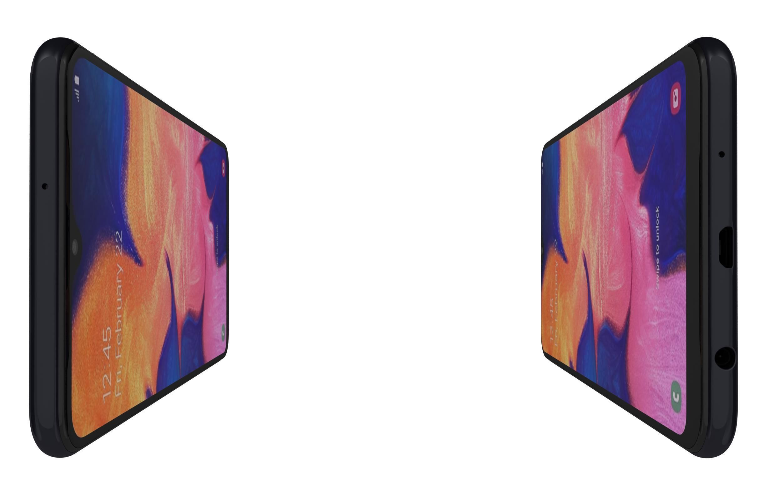 Samsung Galaxy A10 Black 3D model_4