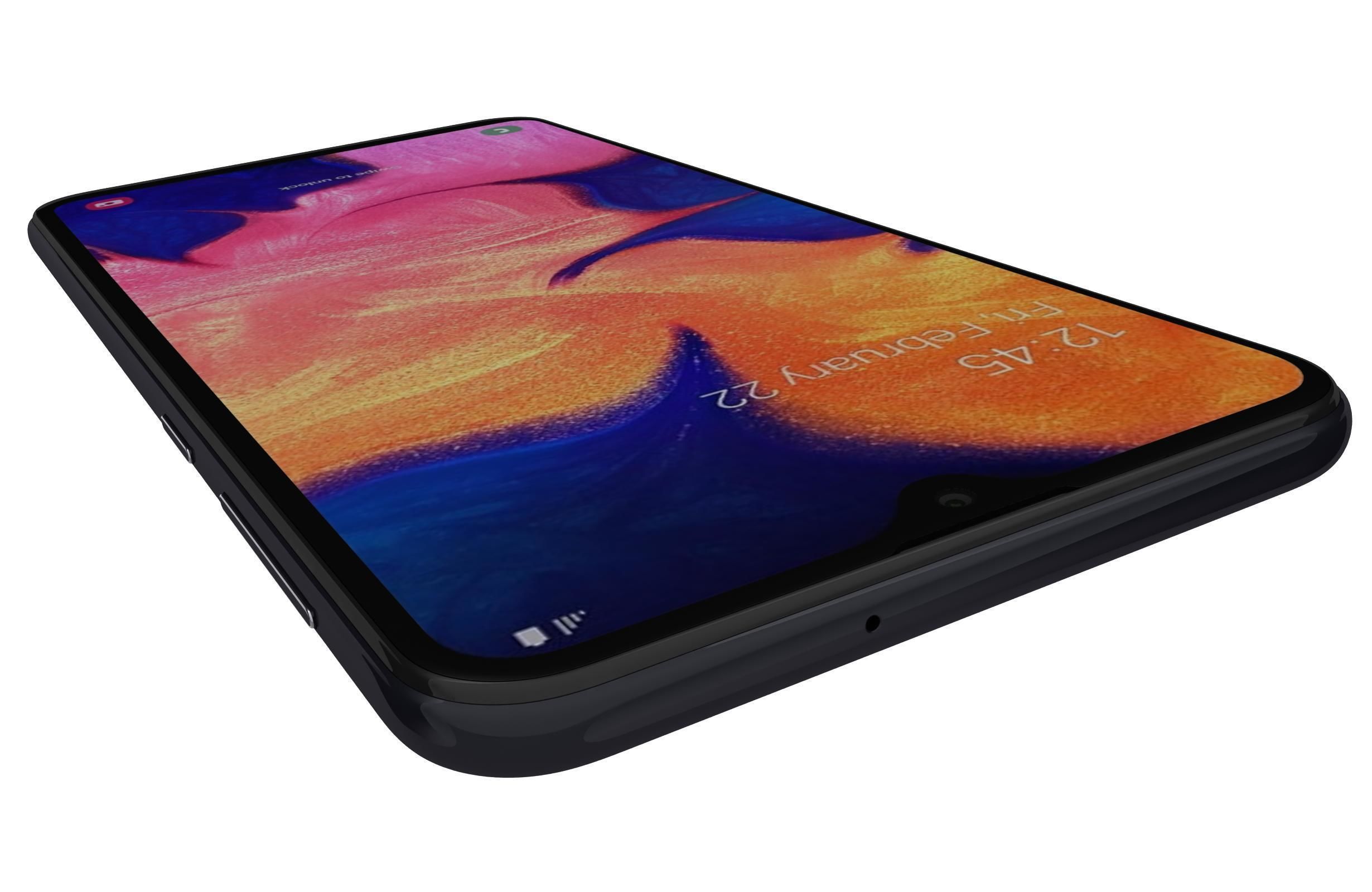 Samsung Galaxy A10 Black 3D model_8