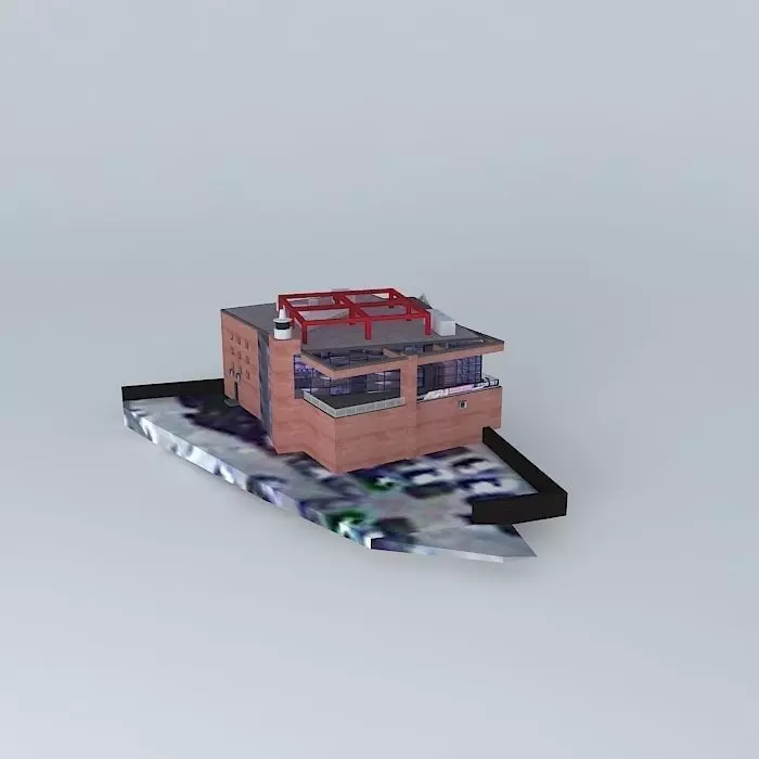 Yakitori house on boat Free 3D model